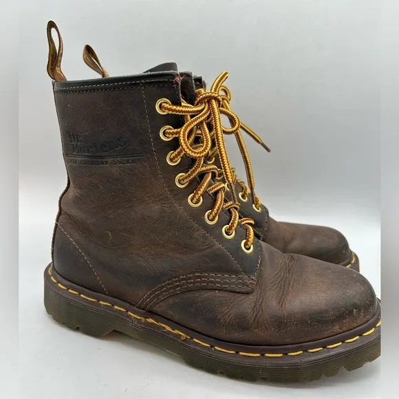 Dr. Martens Doc England MIE Rare 90's Vintage Crazy Horse 1460 Boots UK5 US7 Y2K - Picture 6 of 12